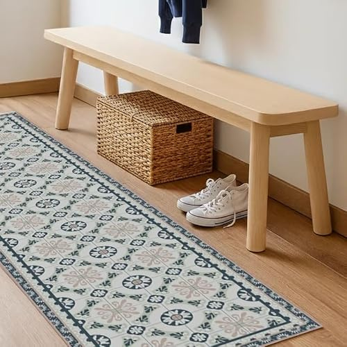 99 Déco - Tapis antidérapant en Vinyle intérieur et extérieur - 50 x 120 cm - Bleu - CC Léonie