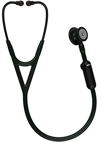 3M Littmann Fonendoscopio digital CORE, campana, tubo, vástago y auricular de color negro, 69 cm, 8490