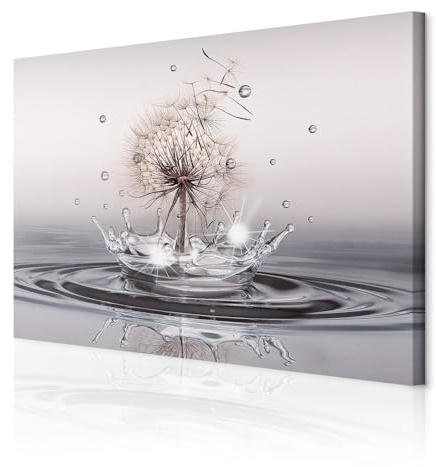 decomonkey Wandbilder Pusteblume 60x40 cm 1 Teilig Leinwandbilder Wanddeko | Strukturleinwand, Holzkeilrahmen, Bild auf Leinwand, Kunstdruck, Wohnzimmer, Wanddekoration, Blumen, Natur