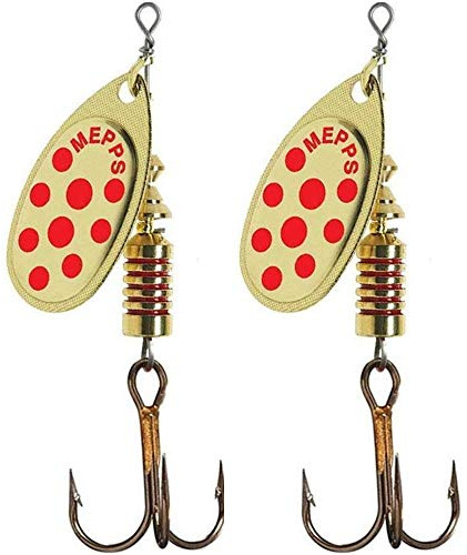 Mepps 2 X cuillers Aglia Décorées O Points Rojo Talla n°2/4,5 g