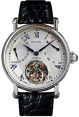 SE8004SBE Seakors Tourbillon Seagull ST8004 Uhrwerk Saphirglas Herren Mechanische Uhr 1963, Armband