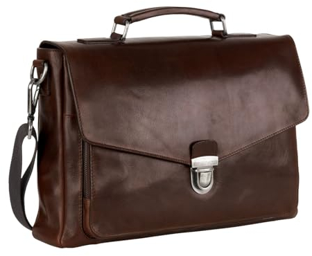 Leonhard Heyden Leder Aktentasche Laptoptasche mit Laptopfach Roma Briefcase 1 Compartment Brown braun