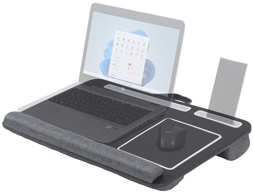 RICOO Laptopkissen Knietablett mit Kissen Mauspad Betttablett Laptop-Tisch Schoß bis 15,6 Zoll Notebook Unterlage Kissentablett LA0037 Lapdesk Ständer Computer Tablett-Tisch für Couch Bett Sofa