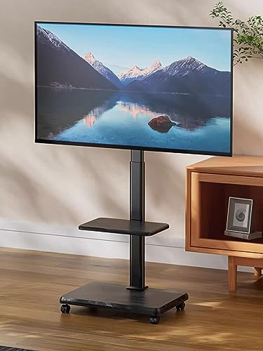 TV Ständer/ TV Standfuß Schlafzimmer TV-Ständer Mit Höhenverstellbarer Und Schwenkbarer Halterung, Mobiler Fernsehwagen Für 32-65 Zoll Flach Gebogenen Bildschirm, Kleine Tv-Konsole ( Color : Style-1 )