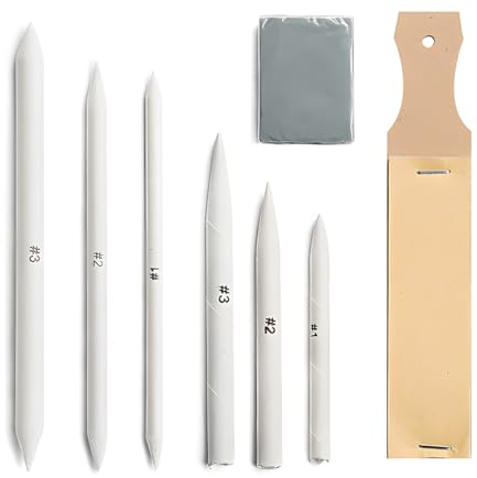 JTKREW 8 Stück Papierwischern und Blending-Stümpfen für Zeichnen und Malen, perfekt für Studenten. Inklusive Radiergummi-Stift