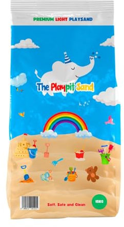 The Playpit Sand -Light Color Natural Sand, Non-Toxic, Soft, Easy to Handle Bags for Children Sandpit, Pets and More… (Large)
