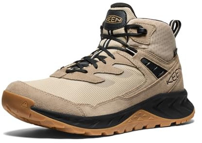 KEEN Men's Hightrail Mid Waterproof Hiking Boots, Brindle/Oak Buff, 45