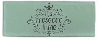 BRITISH MADE GIFTS It's Prosecco Time Green Design Microfibre Bar Towel Gin Bar Pub Beer Mat