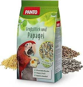 PANTO Großsittich- & Papageienfutter mit Pluramin 4x2,5 kg – Saatenmischung