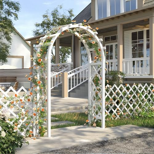 Schwer Rosenbogen, Gartenbogen Holz Für Kletterpflanzen Freistehend Garten Torbogen Als Gartendekoration, Dekoration Für Hochzeiten Oder Partys(210cm Height)