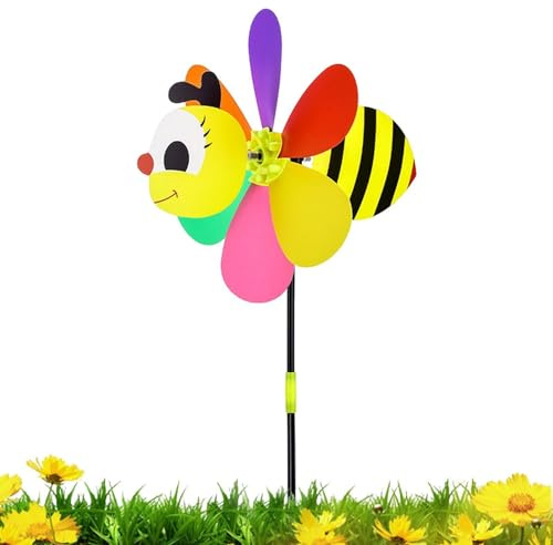 Moulinet De Jardin pour Abeilles À Miel – Moulinets De Décoration De Jardin, Moulinets À Vent De Jardin | Moulin À Vent en Forme d'animal Mignon avec Piquet en Métal, Piquets De Jardin, Moulins