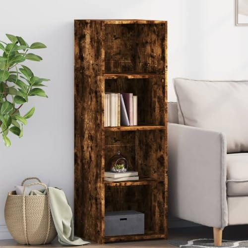 Somanki Highboard Räuchereiche 40x41x124 cm Holzwerkstoff, Kommode, Sideboard, Schuhkommode, Komodenschrank, Kleiderkommode, Küchenanrichte, Flurkommode, Esszimmerschrank - 846387