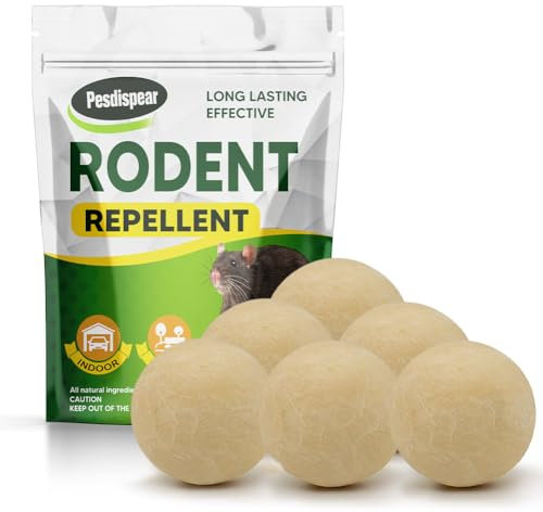 Pesdispear Repellente Topi, Repellente per Topo, Dissuasore per Topi, Anti Ratti Meglio Del Elettrico Ultrasuoni per Topo Effetto 90 Giorni 6 Packs