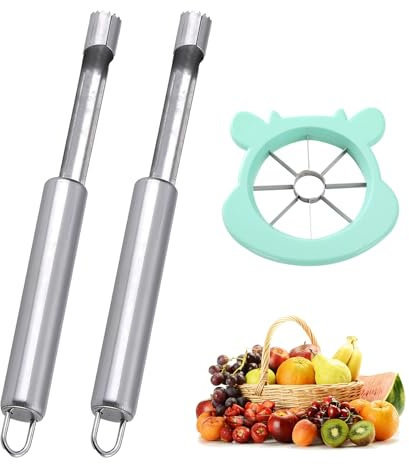2 Stücke Apfelentkerner Edelstahl Apfelausstecher,Cuisipro Apfelkernausstecher,Leichtes Entfernen Des Kerngehäuses,Geeignet für Birnen,Äpfel und Andere Früchte,mit 1 Fruchtschneider