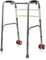 Orthologics™ Folding Lightweight Aluminium Walking Frame Walker Zimmer with Wheels - Adjustable Height and Foldable M4