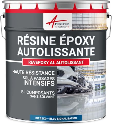 Resina epossidica autolivellante per pavimenti, garage - REVEPOXY - 148-25 kg Blu traffico - RAL 5017 - ARCANE INDUSTRIES