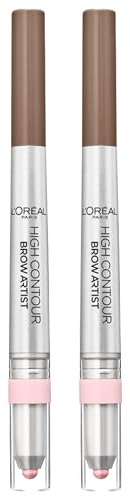 L'Oréal Paris Augenbrauenstift High Contour Brow Artist 102 Cool Blonde 2-in-1 mit Highlighter, ultradünne Spitze, 2 Bleistifte