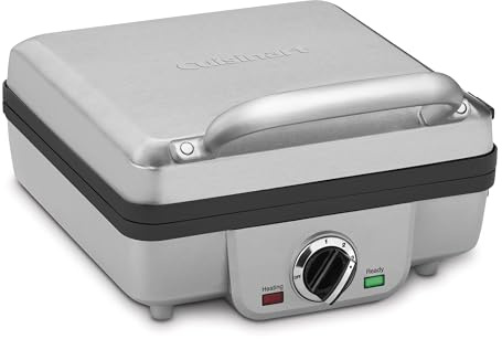 Cuisinart Belgian Waffle Maker with Pancake, Nonstick Plates, 6 Browning Levels, Ready Indicator Lights, Temperature Control, Deep Waffle Pockets, Brushed Stainless, WAF-300NAS