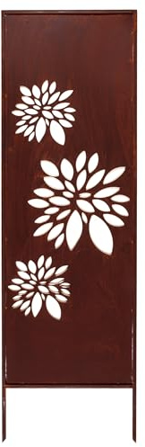 Kapaga Brise-vue en métal - 160 x 50 cm - Aspect rouille | Pour jardin et terrasse - Corten, élément brise-vue - Pare-vue - Clôture décorative de jardin - Rouille (trois astères)