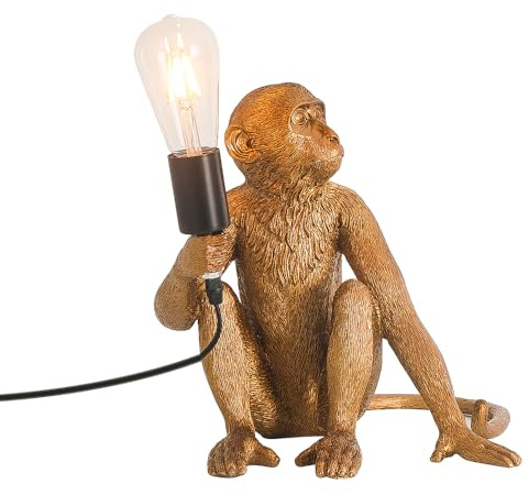 Affe Tierlampe,Vintage Harz Tischleuchte für Schlafzimmer,Kreative Gold Bettside Tierlampe,Industrielle Retro Edison für Heimdekor,Whimsical Schreibtischlampen für Esszimmer Wohnzimmer,Büro,Bar,Café