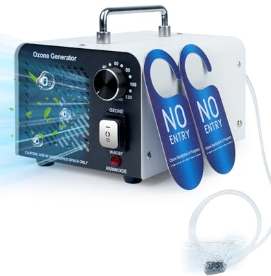 2IN1 Generador de ozono 60000 mg/h Ozonizador de Agua y Aire Ozono Maquina O3 con temporizador de 120 minutos Hogar Purificador de Aire Ozono Dispositivo Hasta 320㎡