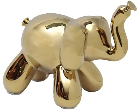 moorg Scultura Palloncino 17x10x13 cm, Oggetti Decorativi per la Casa in Ceramica, Soprammobili Design e Oggettistica per la Casa Moderna, Elefantino Palloncino Scultura