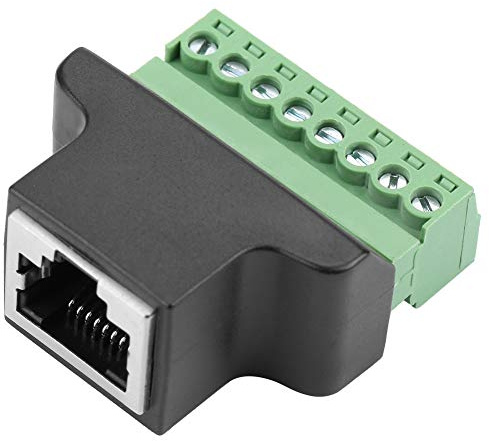 ANKROYU ETHERNET-RJ45-Buchse auf Schraubenklemme, 8-poliger CCTV-Digital-DVR-Adapter-Anschluss, langlebiges Kunststoff-Formverfahren, leicht, stabile Leistung für die Konvertierung