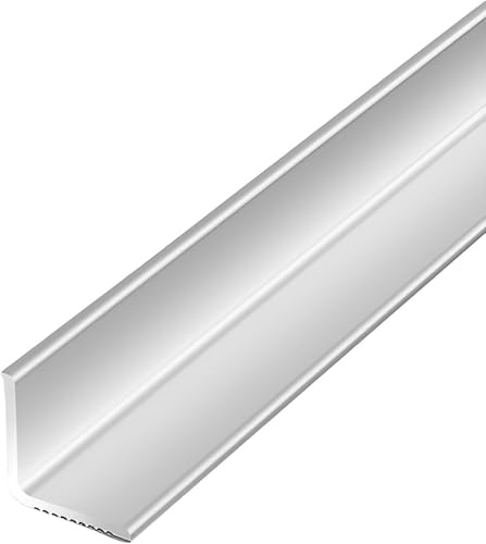 Aluminium Innenwinkelprofil Selbstklebend 3x90cm, Wasserdicht und Kratzfest, Innenkanten-Abschlussleiste Für Fliesen, Wand- und Bodeninnenecken, Deckenabschluss, Sockelleiste(Silber,10 * 10mm)