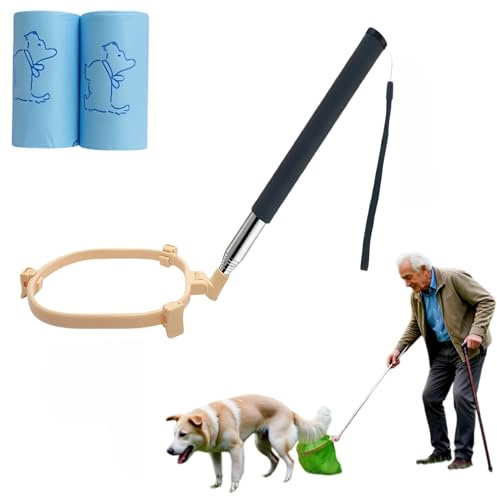 Pelle à Crotte pour Chien, Télescopique 81cm,Pliable,Sans se Baisser | Ramasse Crotte pour Chien : Pince à Crotte de Chien Facile d'une Seule Main, Idéal Personnes Âgées et Maux de Dos, Tous Sols