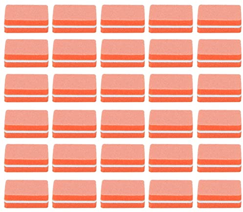 30 mini pulidores de uñas profesionales portátiles para el hogar y el salón de belleza. Bloque de pulido y lijado de uñas. Herramienta de manicura. (Naranja)