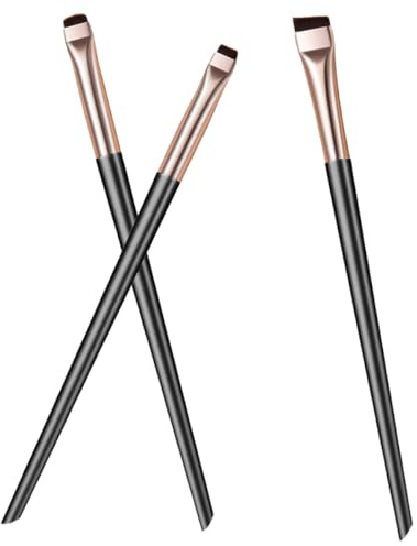 Housoutil Kit de Pinceles para Sombra y Delineador de Ojos, Brocha Angular para Maquillaje de Precisión, Incluye Pincel Corrector para Cejas, Apto para Maquillaje Profesional y Casual