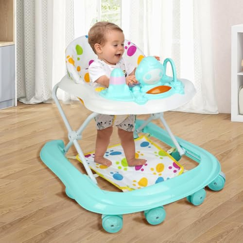 Lauflernhilfe für Babys, 4-in-1, mit Musiktablett, Lauflernhilfe für Babys, faltbar, von 6 bis 18 Monaten, ideal als Gehhilfe für die ersten Schritte Ihres Kindes, grün (62 x 68 x 36 – 81 cm)