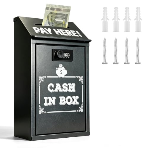 Geldkassette mit Zahlenschloss, Metall Spendenbox Wandmontierter Briefkasten, Sammelbox Vorschlagsbox, Metall Spendensammelbox, utdoor Vorschlagsbox Abschließbar, für Zuhause, Büro, Außentür