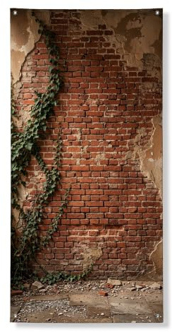 Decorazione vintage per porta da muro di mattoni, rustica edera verde con piante di edera anteriore, decorazione per interni ed esterni, autunno stagionale, forniture per festival, 91 x 183 cm