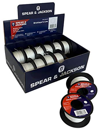 Spear & Jackson SJUK-50M-8W Maurerschnur, 50 m, Weiß, Box à 12 Stück, Weiss