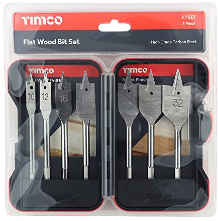 TIMCO Flat Wood Bit Set - 7pcs