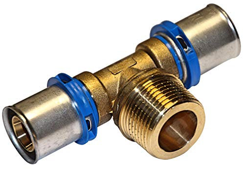 EasyPRESS Pressfitting T-Stück Übergang AG DVGW für Mehrschichtverbundrohr u. PE-RT (Pressprofil: TH - Kontur) T-Stück Übergang AG in (32 x 3/4 x 32)