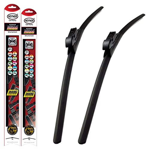 Fits Skoda Fabia 2014-2020 Heyner Germany Aero Flat Windscreen Wiper Blades Replacement Front Set 2416 HSF2416ST