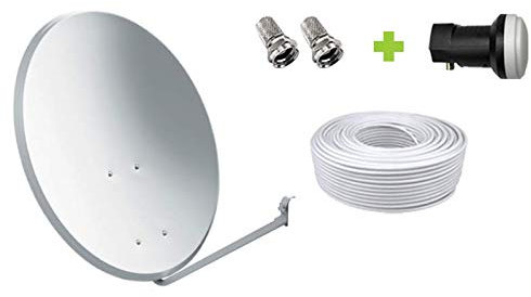 Kit Antena Parabólica GI 60 cm + LNB + 20m Cable coaxial