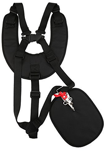 Zerodis Doppel Schultergurt für Rasenmäher Motorsense Freischneider Zubehör Tragegurt Nylon Gürtel Professionell Einstellbar Langlebig