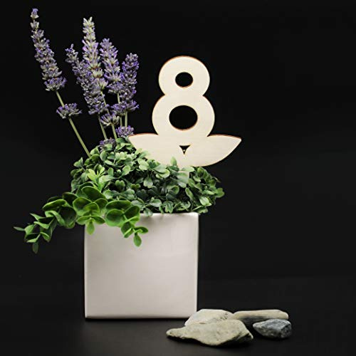 SIGNS - Set Numeri Tavoli da Vaso in legno [VN01] - Segnatavolo design per ristoranti e bar. Segnaposti matrimoni ed eventi. (Set 1-50)