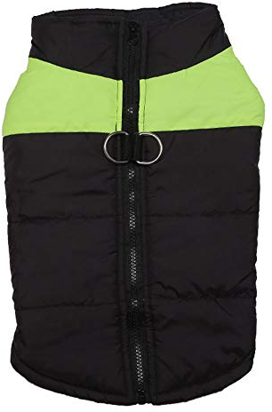 YAOTT wasserdichte Hundejacke Haustier Hund Warm Mantel Jacke Haustierweste mit D-Ring Regenmantel Gepolstert Haustier Skianzug für Herbst Winter Grün XXL