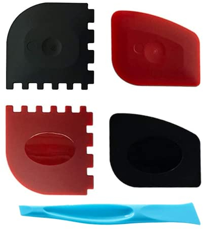 i-QiQi - (5 pezzi) | Pulitore per ghisa per grill, Dutch Oven, padella, casseruola, wok | Pulitore per pentole, raschietti per griglia.