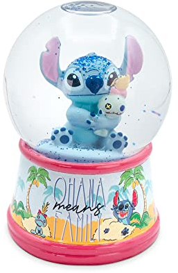 Disney Lilo & Stitch Ohana - Palla di neve luminosa da collezione, altezza 15,2 cm, blu, taglia unica