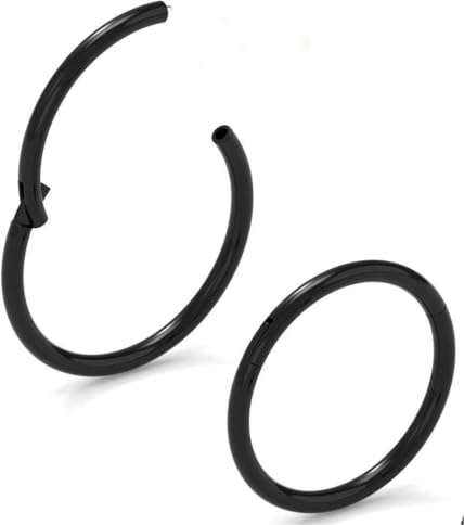 Body CAC 0.8mm/1.0mm/1.2mm/1.6mm Grosor 316L Acero Quirúrgico Bisagras Nariz Anillos Aro, Anillos de tabique Piercing Labio Hélice Cartílago Rook Pendientes, Diámetro 5mm a 12mm