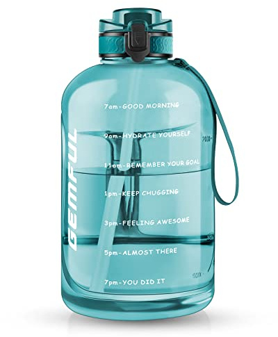 GEMFUL 3L Trinkflasche auslaufsicher mit Trinkhalm, BPA-frei & geruchslos | sicherer Verschluss für Tasche & Rucksack – perfekt für Sport, Reisen und den täglichen Gebrauch