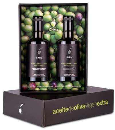Aceite de Oliva Virgen Extra Premium iOliva - variedad Hojiblanca - Selección Especial de Finca Familiar - Parque Natural de las Sierras Subbéticas (Rute, Córdoba) - AOVE - Estuche 2x500 mL