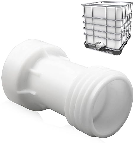 mizikuu IBC Accessoire de Réservoir, Adaptateur Ibc s60 x 6 Rallonge Entretoise 60mm Vanne Cuve 1000l Plastique Filetage Grossier Droit s60 x 6 Accessoire De Conteneur Ibc Raccord Cuve