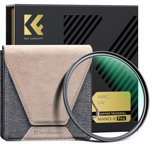 K&F CONCEPT UV Filter 55mm 0,15% Ultra-niedrige Reflexion Schutzfilter | HD Bild bei 1200mm-Super-Teleobjektive,wasserdicht,kratzfest,Nano-Xcel Pro,FV901