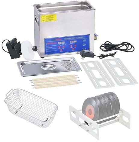 DOZPAL 6L Vinyl Record Ultrasonic Cleaner, 40khz Ultrasonic Vinyl Record Cleaning Machine with Drying Rack, Digital Timer & Heater, for Home and Commercial Use